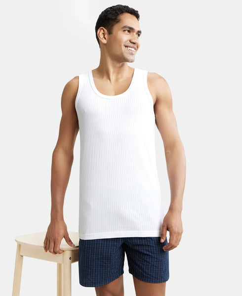 Jockey Super Combed Cotton Round Neck Sleeveless Vest | White | Pack of 2 | 80cm