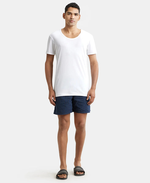 Jockey Super Combed Cotton Round Neck Half Sleeved Vest | White | Pack of 2