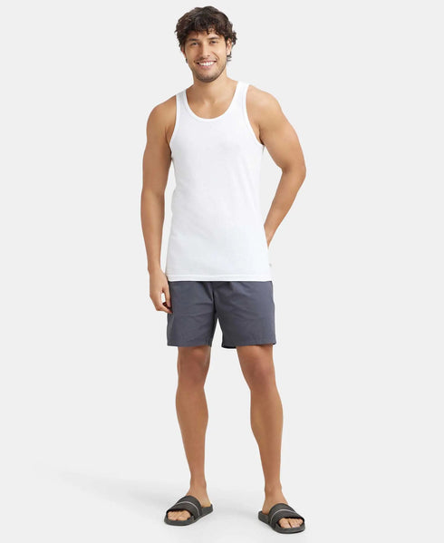 Jockey Super Combed Cotton Round Neck Sleeveless Vest | White