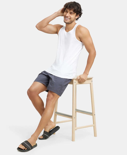 Jockey Super Combed Cotton Round Neck Sleeveless Vest | White