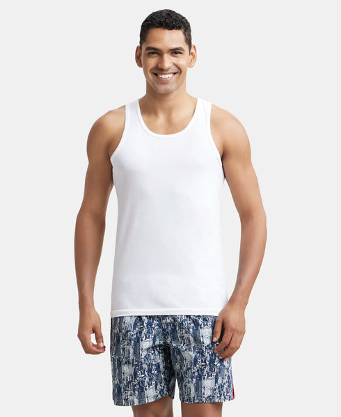 Jockey Super Combed Cotton Round Neck Sleeveless Vest | White | Pack of 2