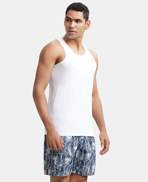 Jockey Super Combed Cotton Round Neck Sleeveless Vest | White | Pack of 2