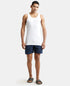 Jockey Super Combed Cotton Rib Round Neck Sleeveless Vest with StayFresh Properties | White