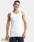 Jockey Super Combed Cotton Rib Round Neck Sleeveless Vest with StayFresh Properties | White