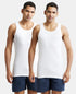 Jockey Super Combed Cotton Rib Round Neck Sleeveless Vest with StayFresh Properties | White | Pack of 2
