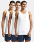 Jockey Super Combed Cotton Rib Round Neck Sleeveless Vest with StayFresh Properties | White| Pack of 3