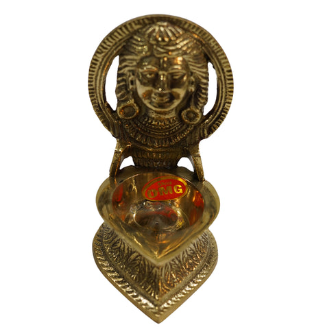 Brass Diya with Shiva Face