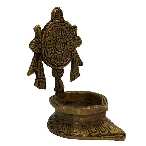 Pure Brass Shanku Chakra Diya