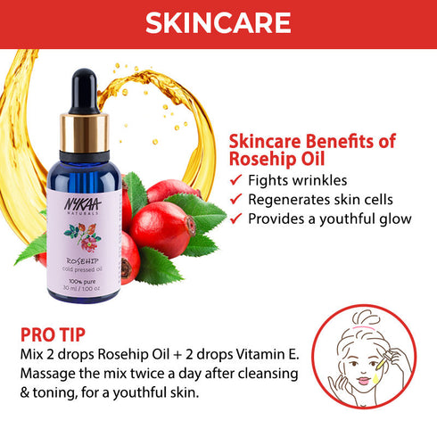 Nykaa Naturals Rosehip 100% Pure Cold Pressed Face Oil