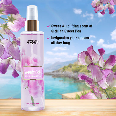 Wanderlust Sicilian Sweet Pea Floral Perfume Mist for Body & Hair