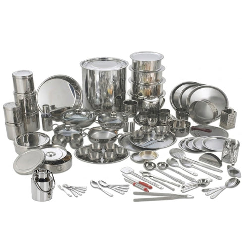 Vinod Deluxe 116 Pieces Griha Pravesh Set Elegant Gifting Option for Weddings Anniversaries and Auspicious Occasions