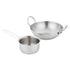 Vinod Claro Heavy Gauge Stainless Steel Hammered Kadai 2.4 Liter 24 cm and Sauce pan 900ml 14cm with 1.5 mm Thickness Set of 2
