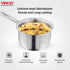 Vinod Claro Heavy Gauge Stainless Steel Hammered Kadai 2.4 Liter 24 cm and Sauce pan 900ml 14cm with 1.5 mm Thickness Set of 2