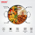 Vinod Claro Heavy Gauge Stainless Steel Hammered Kadai 2.4 Liter 24 cm and Sauce pan 900ml 14cm with 1.5 mm Thickness Set of 2