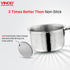 Vinod Claro Heavy Gauge Stainless Steel Hammered Kadai 2.4 Liter 24 cm and Sauce pan 900ml 14cm with 1.5 mm Thickness Set of 2