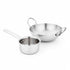 Vinod Claro Heavy Gauge Stainless Steel Plain Kadai 2.4 Liter 24 cm and Sauce pan 900ml 14cm with 1.5 mm Thickness Set of 2