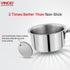 Vinod Claro Heavy Gauge Stainless Steel Plain Kadai 2.4 Liter 24 cm and Sauce pan 900ml 14cm with 1.5 mm Thickness Set of 2