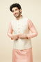 Manyavar Off White Boota Print Nehru Jacket