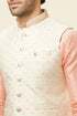 Manyavar Off White Boota Print Nehru Jacket