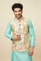 Manyavar Biscuit Shade Jacket With Floral Work