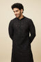 Manyavar Black Chikankari Kurta Set with Sequin Embroidery