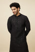 Manyavar Black Chikankari Kurta Set with Sequin Embroidery