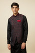 Manyavar Black Draped Kurta Jacket Set