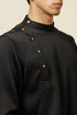 Manyavar Black Draped Kurta Jacket Set