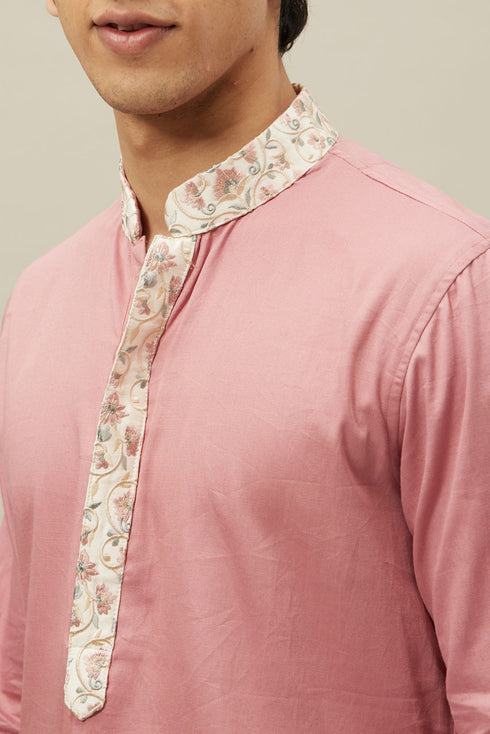 Manyavar Pearled Ivory White Floral Patterned Jacket Set