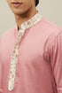 Manyavar Pearled Ivory White Floral Patterned Jacket Set