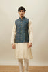 Manyavar Pine Green Tribal Art Printed Jacket