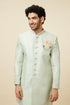 Manyavar Tea green Diamond Patterned Indo Western Set