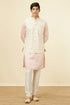 Manyavar Cream Self Design Jacket