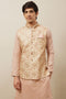 Manyavar Rich Cream Medallion Patterned Jacket
