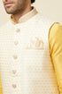 Manyavar Light Cream Booti Print Jacket