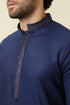 Manyavar Twilight Blue Floral Printed Jacket Set