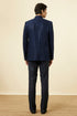 Manyavar Royal Blue Grid Patterned Sequined Suit