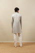 Manyavar Pearl River Grey Medallion Patterned Indo Western Set