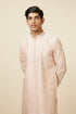Manyavar Soft Pink Bel Buti Patterned Kurta Set