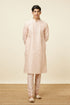 Manyavar Soft Pink Bel Buti Patterned Kurta Set