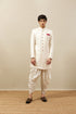 Manyavar Rich Cream Medallion Patterned Indo Western Set