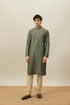 Manyavar Sage Green Diamond Patterned Kurta Set