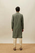 Manyavar Sage Green Diamond Patterned Kurta Set