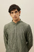 Manyavar Sage Green Diamond Patterned Kurta Set