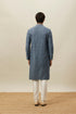 Manyavar Slate Blue Self Patterend Kurta Set