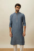 Manyavar Slate Blue Self Patterend Kurta Set