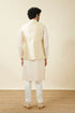 Manyavar Pearled Ivory White Buta Patterned Jacket