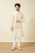 Manyavar Pearled Ivory White Buta Patterned Jacket