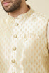 Manyavar Pearled Ivory White Buta Patterned Jacket