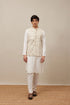 Manyavar Ivory White Floral Printed Jacket